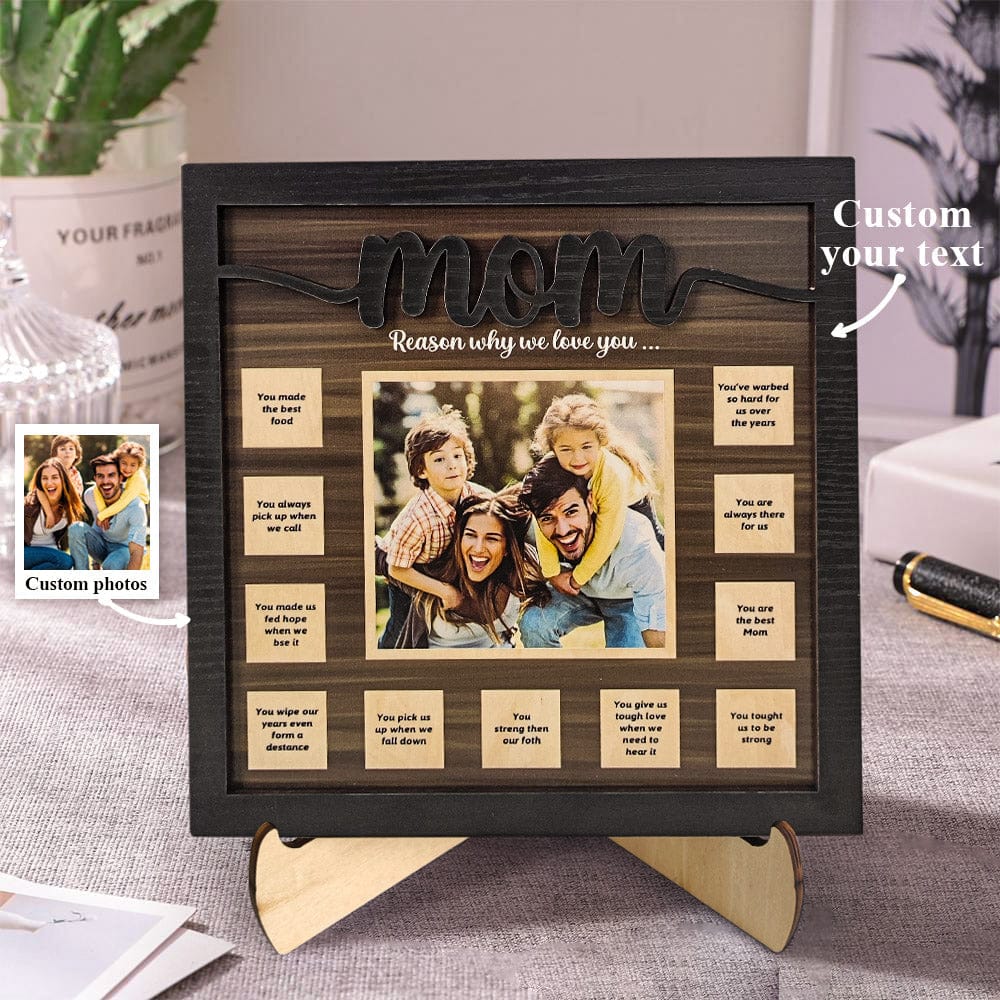 Personalized Wooden Ornament 12 Reasons Why We Love You Plaque Unique Gift for Mom