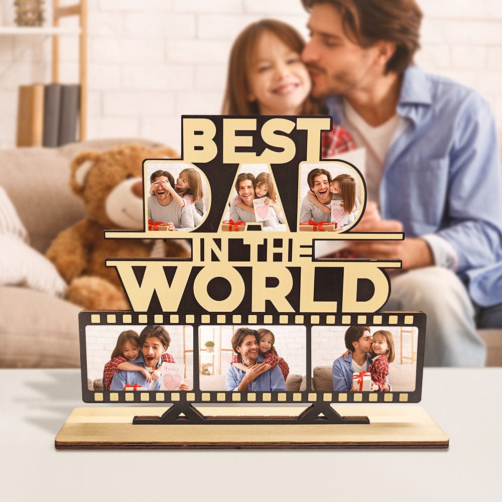 fathers day surprise ornament for dad inspired by photo ornament personalized the best dad wooden plaque