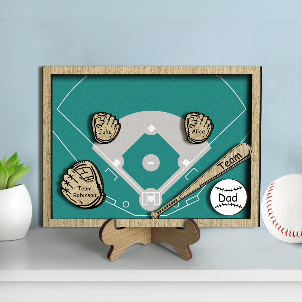 wooden family name sign plaque baseball sign father s day gift for design ornament for everyday use photo