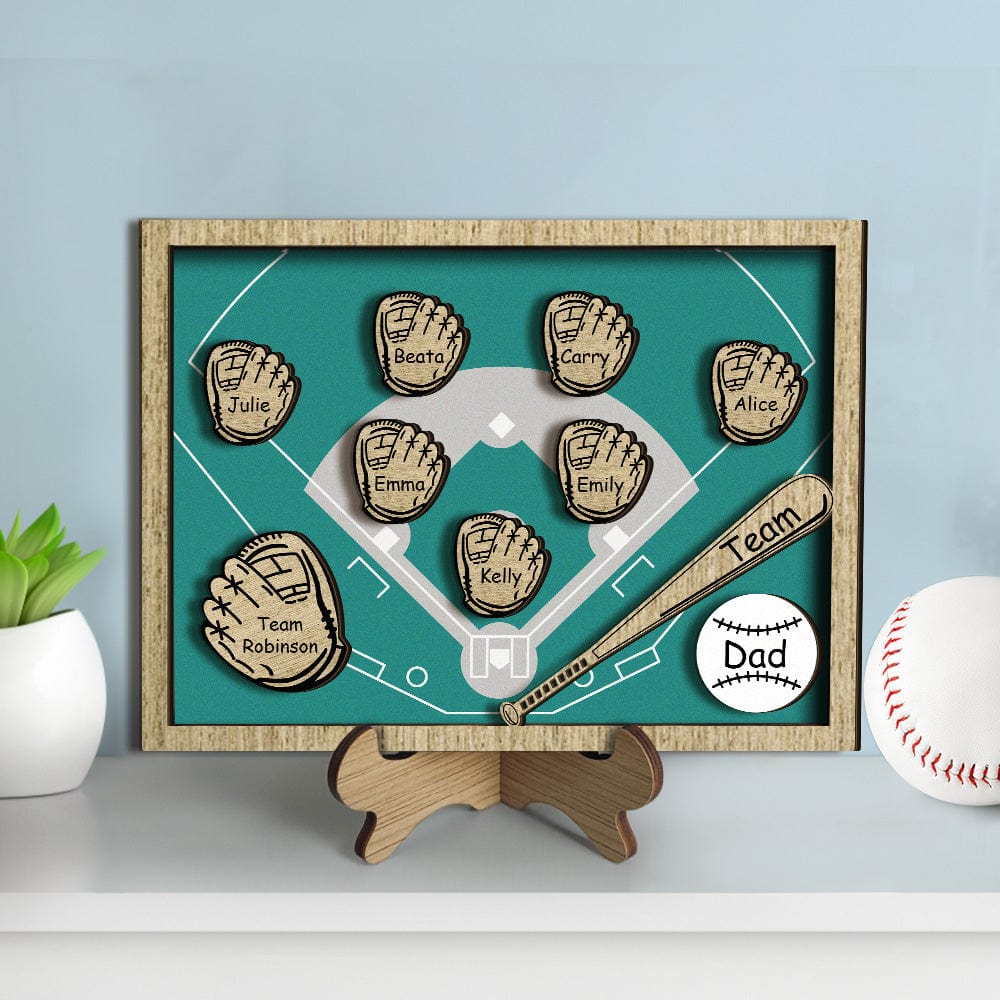 fathers day surprise ornament for dad inspired by wooden family name sign plaque baseball sign father s day gift for