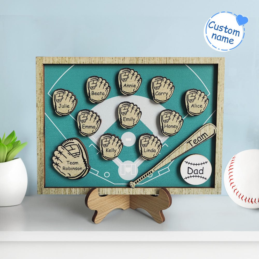wooden family name sign plaque baseball sign father s day gift for ornament for dad personalized gift photo