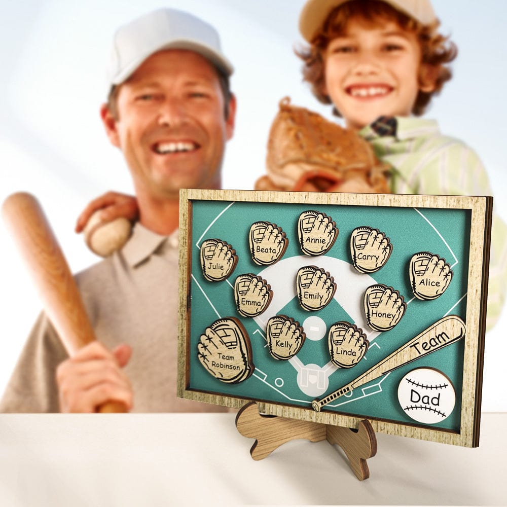 wooden family name sign plaque baseball sign father s day gift for ornament for dad personalized gift