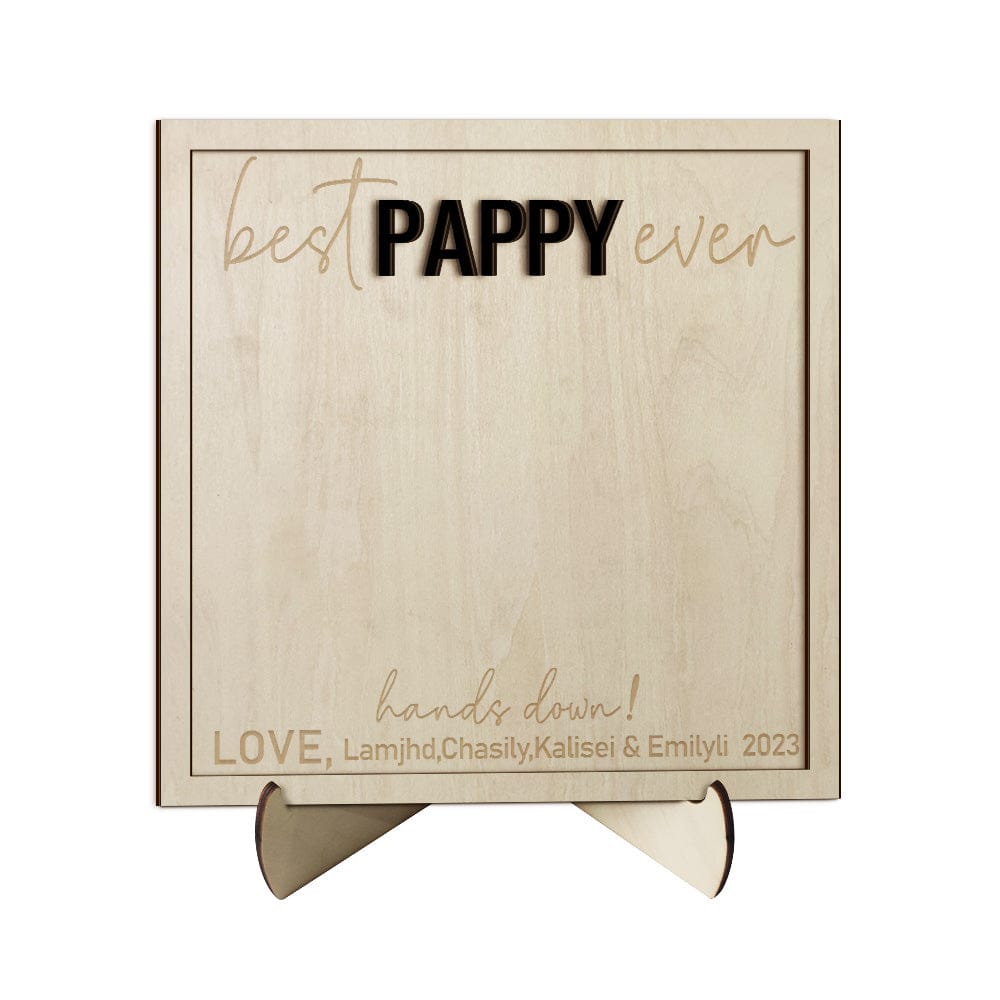 anniversary surprise ornament for dad inspired by wooden handprint sign personalized father s day diy hands down plaque photo