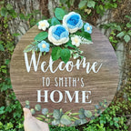welcome to home personalized front door sign for porch decor