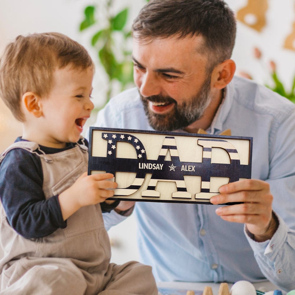 birthday gift custom gift for dad inspired by wooden dad sign family name sign plaque father s day birthday gift photo