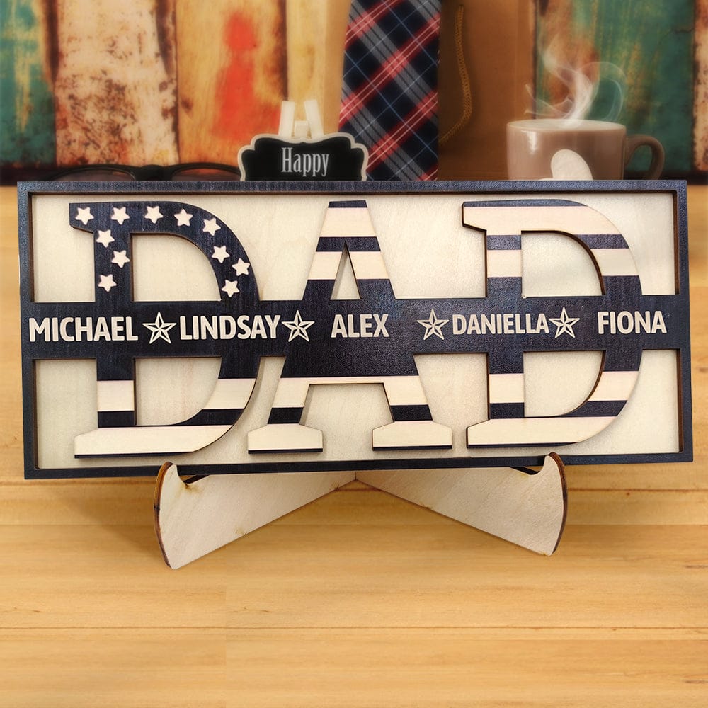 wooden dad sign family name sign plaque father s day birthday gift custom gift for dad personalized gift