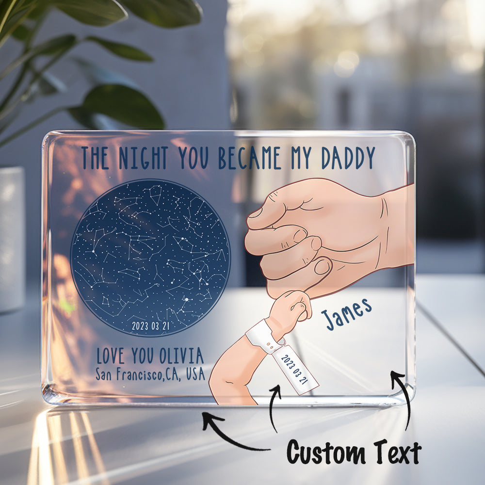 star map night light personalized name the night you became my daddy custom gift for dad personalized gift