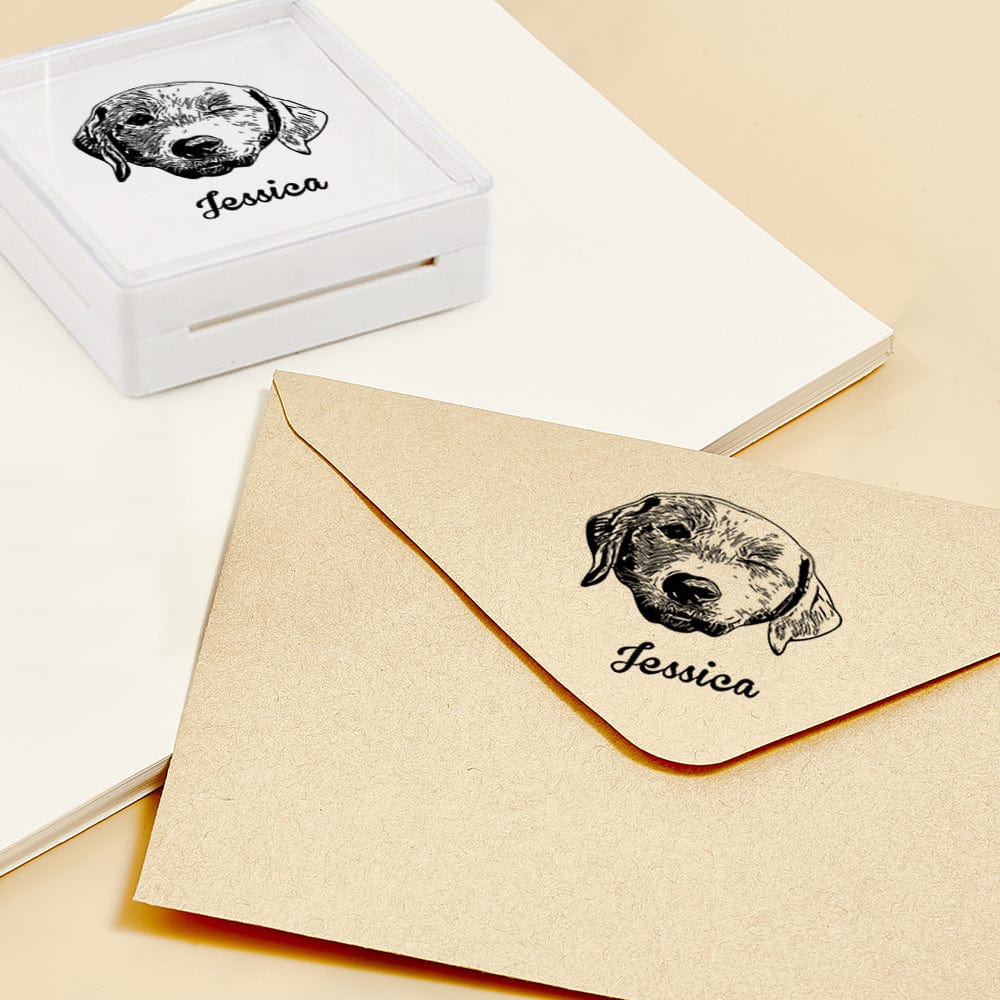 Stamp Personalized Pet Portrait for Letters Crafts and Gifts Orange