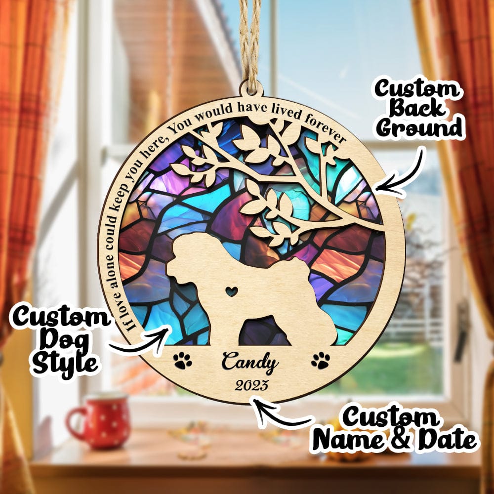 suncatcher ornament personalized design loss of dog gift window hanging keepsake design preview