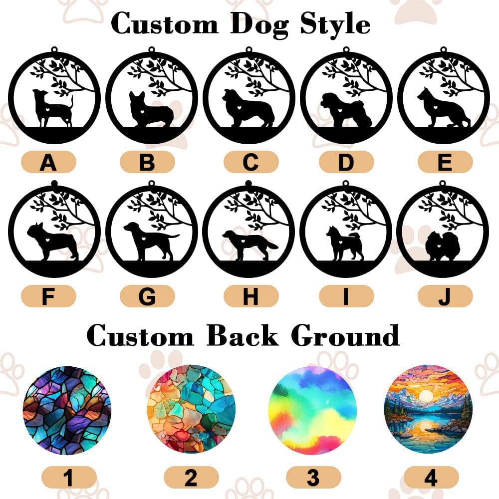 suncatcher ornament personalized design loss of dog gift window hanging keepsake gift display