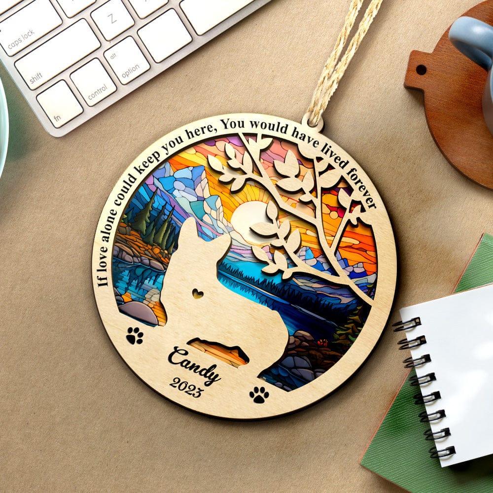 personalized design loss of dog gift suncatcher ornament window hanging keepsake close detail