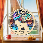 loss of dog gift suncatcher ornament personalized design window hanging keepsake detail view