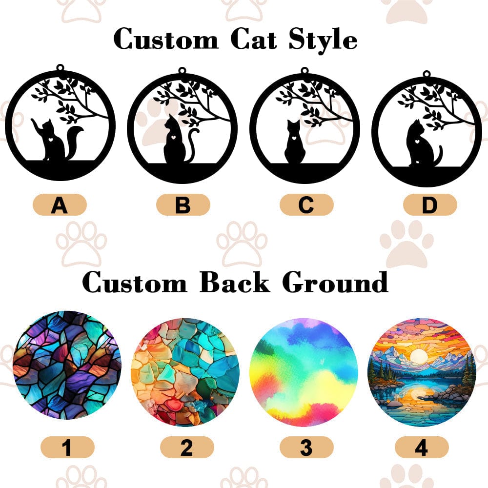 cat memorial suncatcher stained glass ornament detail window display