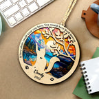 cat memorial suncatcher stained glass ornament detail personalized cat tribute