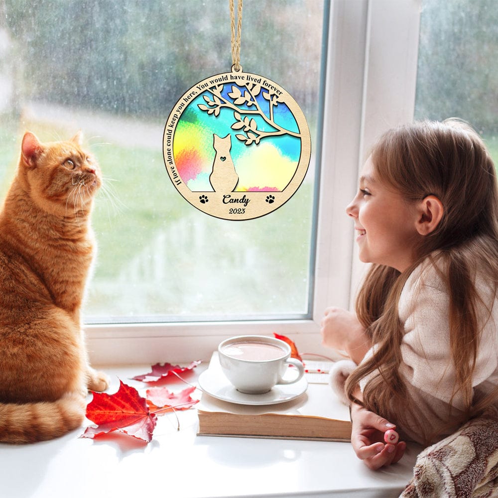 cat memorial suncatcher personalized cat tribute window display