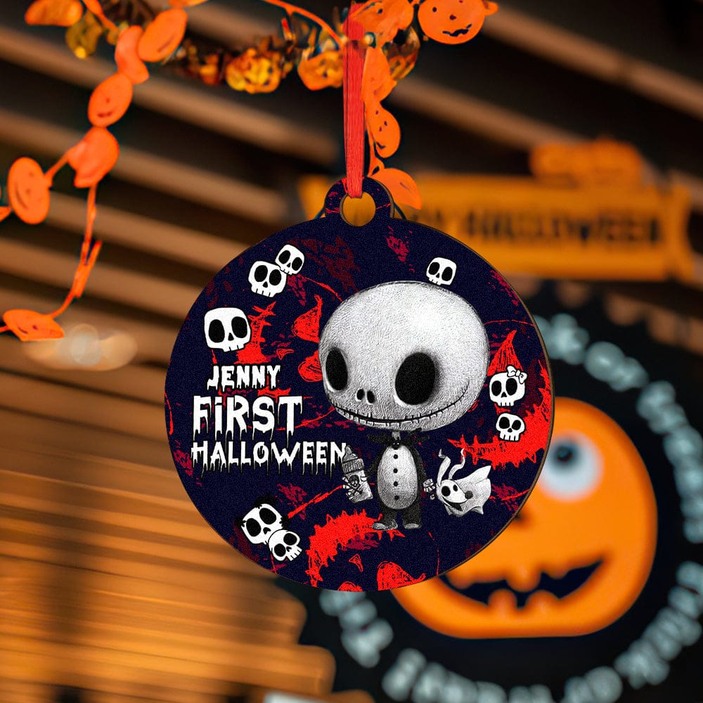 Personalized Engraved Halloween Theme Ornament – Custom Single-Sided Print Gift