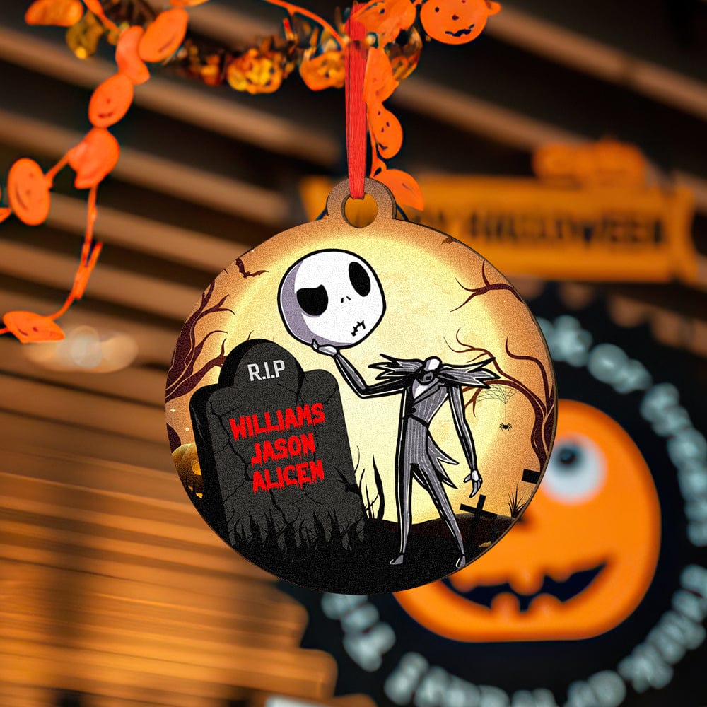 Personalized Engraved Halloween Theme Ornament – Custom Single-Sided Print Gift