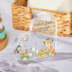 Personalized Name Christening Date Gift Custom Animals Ornaments Gift for New Baby