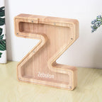 Custom Name Letter Piggy Bank Wooden Engraved Money Box Kids Christmas Gifts
