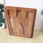 Custom Name Letter Piggy Bank Wooden Engraved Money Box Kids Christmas Gifts