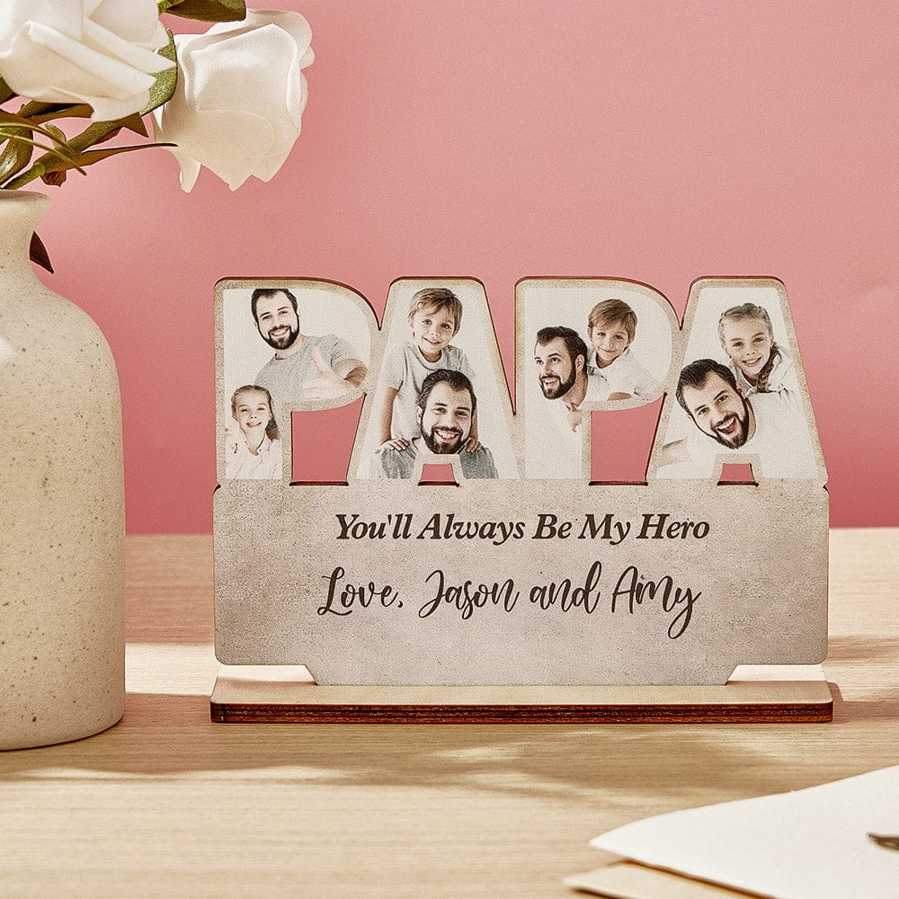 proud grandpa moments wooden plaque personalized photo fathers day gift for grandpa