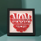 Custom Flower Shadow Box Personalized Name Flower Shadowbox Frame Mother's Day Gift