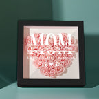 Custom Flower Shadow Box Personalized Name Flower Shadowbox Frame Mother's Day Gift