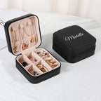 Personalized Name PU Leather Jewelry Box Jewelry Organizer Gifts for Her Wedding Gift