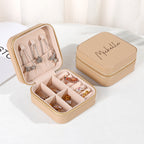 Personalized Name PU Leather Jewelry Box Jewelry Organizer Gifts for Her Wedding Gift