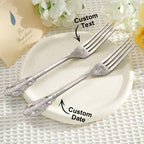 personalized stainless steel engraved fork set for dining room decor