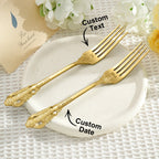 personalized stainless steel engraved fork set keepsake as a housewarming gift
