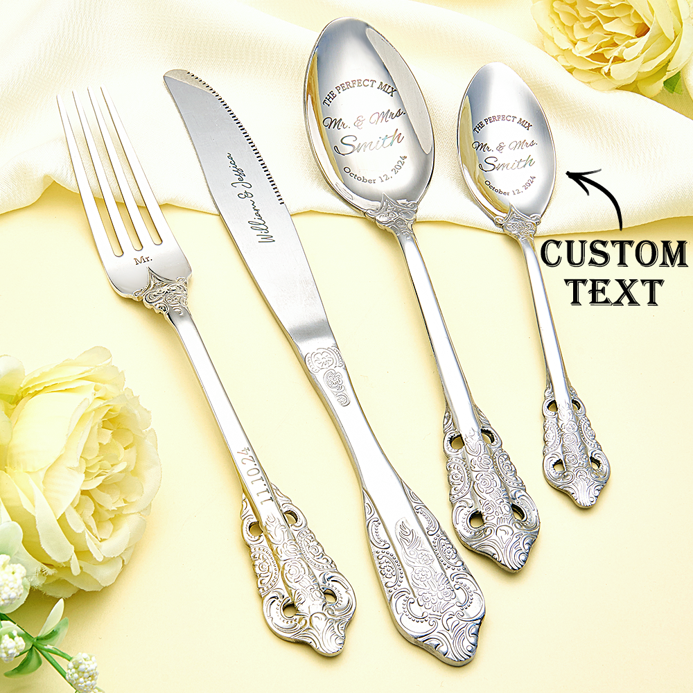 Personalized Wedding Tableware Mr & Mrs Wedding Forks Wedding Gifts