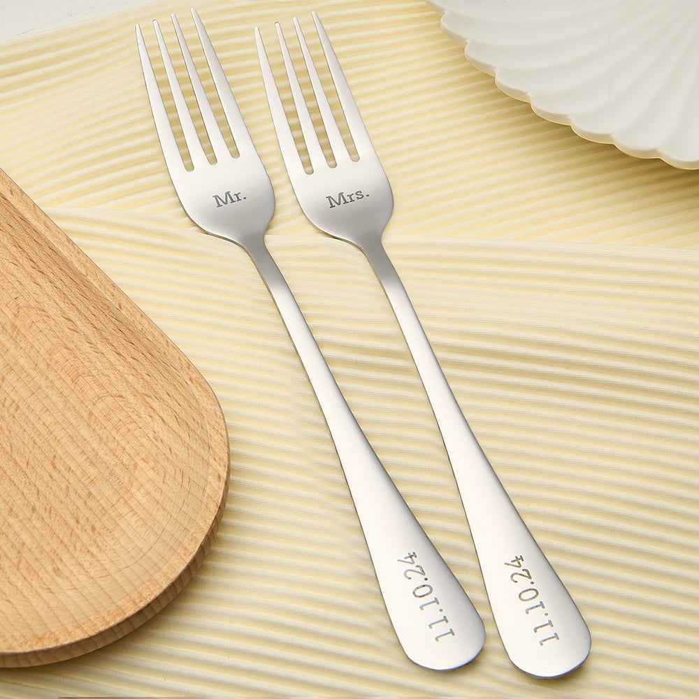 Personalized Wedding Tableware Mr & Mrs Wedding Forks Wedding Gift