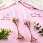 Personalized Champagne Flutes Toasting Glasses Wedding Gift for Bride and Groom