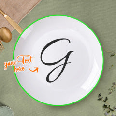 Personalized Letter Initial Ceramic Dinner Plate Tableware