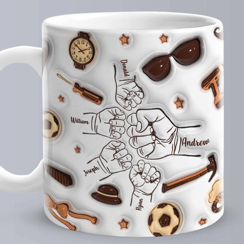 Personalized Fist Bump Mug for Papa or Grandpa - Perfect Father's Day Gift