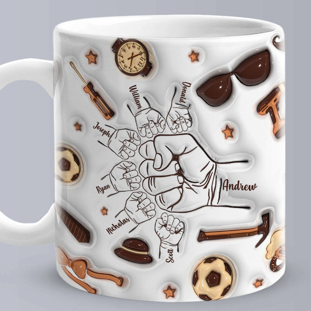 Personalized Fist Bump Mug for Papa or Grandpa - Perfect Father's Day Gift
