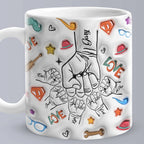 Personalized 3D Inflated Effect Kids Name Mug - Perfect Father's Day Gift