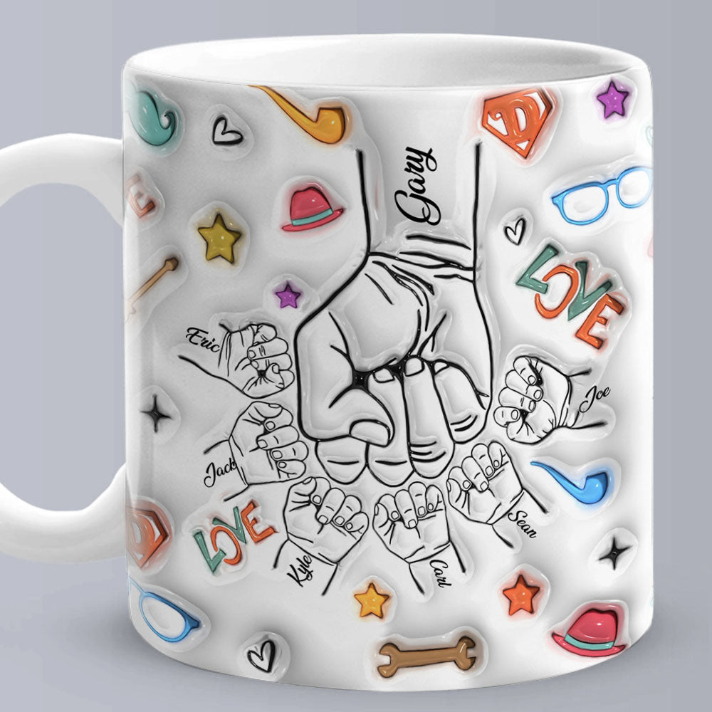 Personalized 3D Inflated Effect Kids Name Mug - Perfect Father's Day Gift