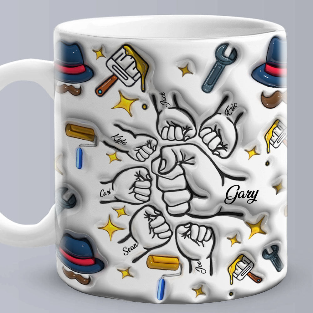 Personalized 3D Inflated Effect Kids Name Mug - Perfect Father's Day Gift