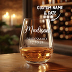 Personalized Name Red Wine Glass Bridal Party Gifts