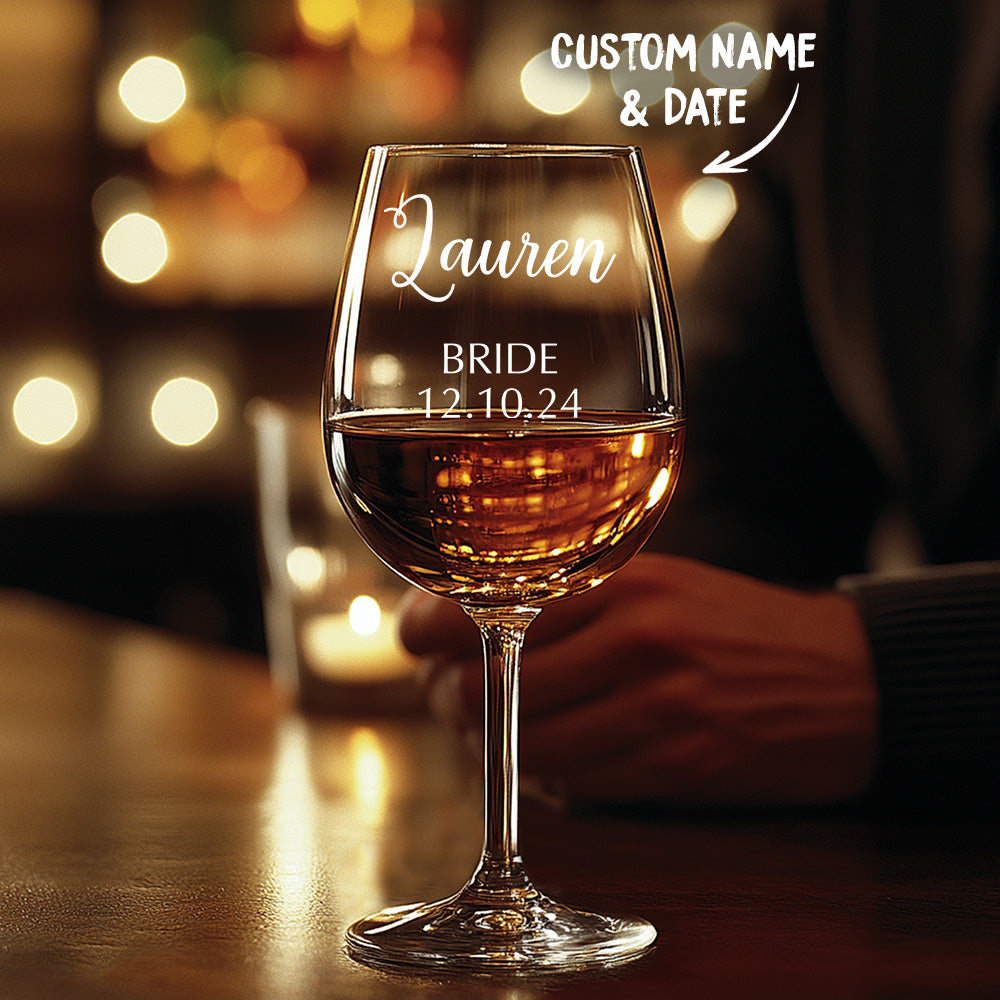 Personalized Name Red Wine Glass Bridal Party Gifts