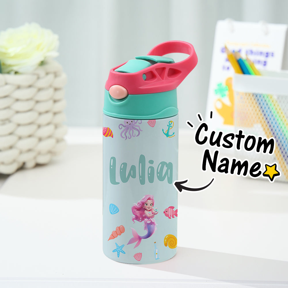 Custom Name Mermaid Stainless Steel Water Cup Children's Day Gift for Kids