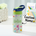Custom Name Mermaid Stainless Steel Water Cup Children's Day Gift for Kids