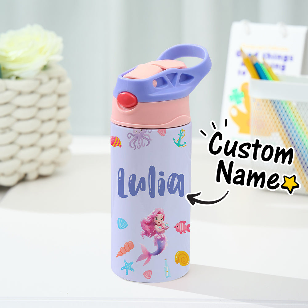 Custom Name Mermaid Stainless Steel Water Cup Children's Day Gift for Kids