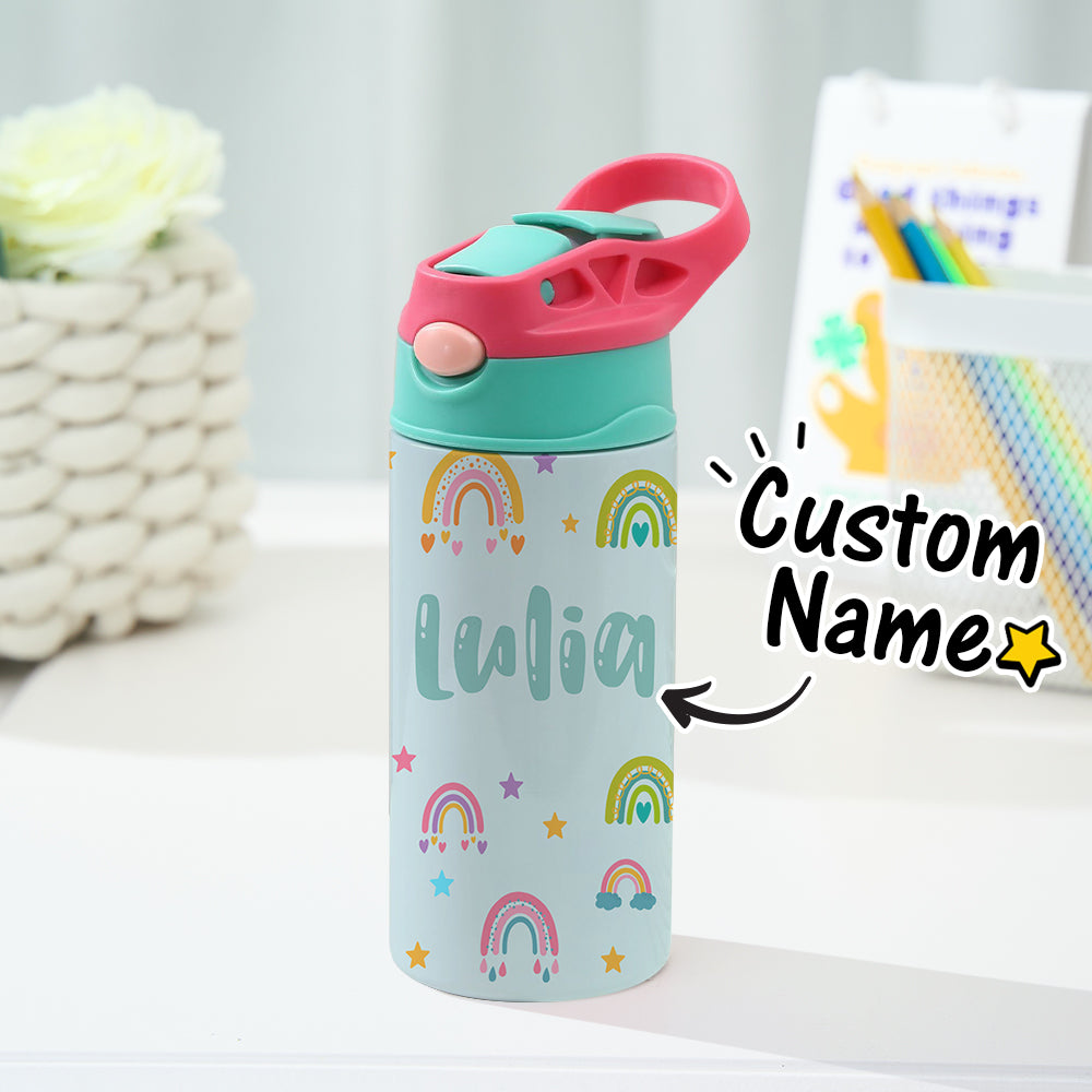 Custom Name Rainbow Stainless Steel Water Cup Children's Day Gift for Kids