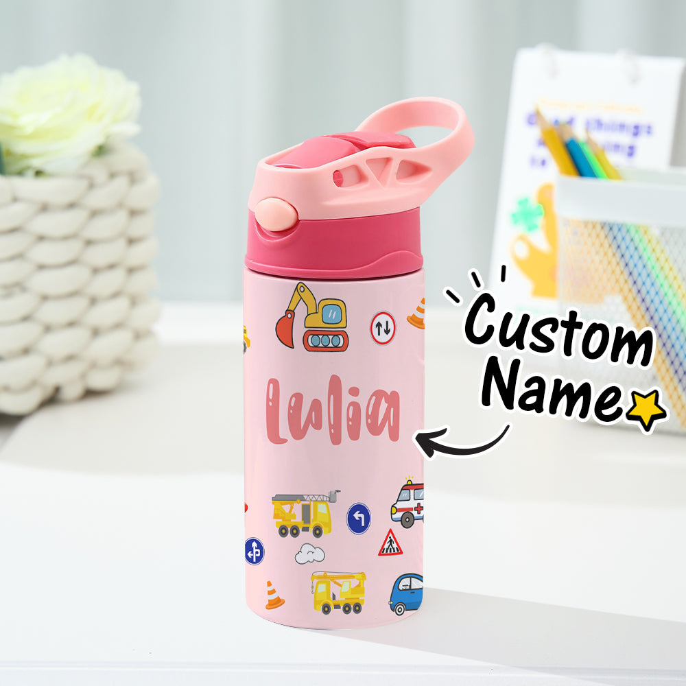 Custom Name Tractor Stainless Steel Water Cup Children's Day Gift for Kids