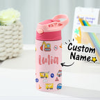 Custom Name Tractor Stainless Steel Water Cup Children's Day Gift for Kids