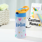 Custom Name Heart Stainless Steel Water Cup Children's Day Gift for Kids