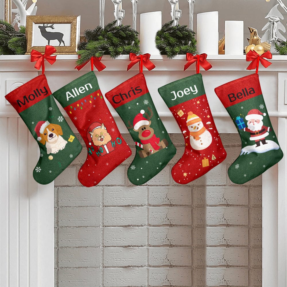 Personalised Christmas Stocking - Ballantines Font - Custom Name Stocking Christmas Gift For Family